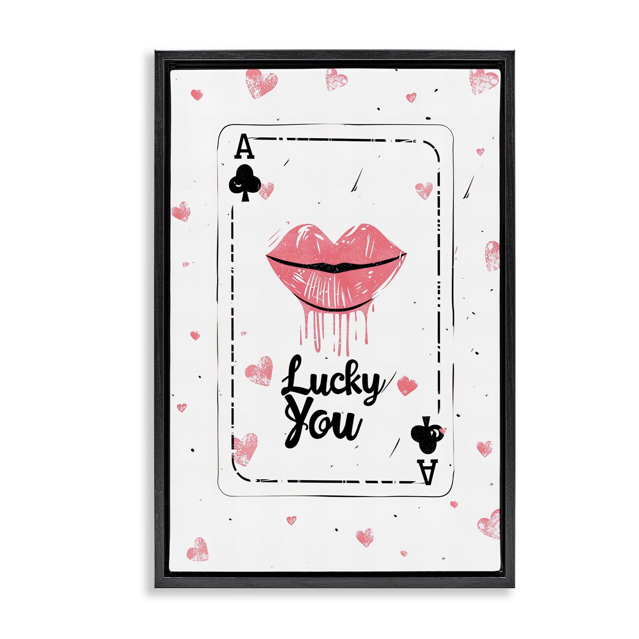 Stupell Industries Lucky You Playing Card Floating Frame Design by LSR Design Studio